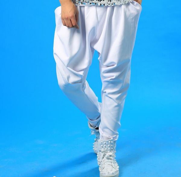 

s-5xl 2021 big yards men's pants ds costume jazz dance street hip hop and performance stage haroun, Black