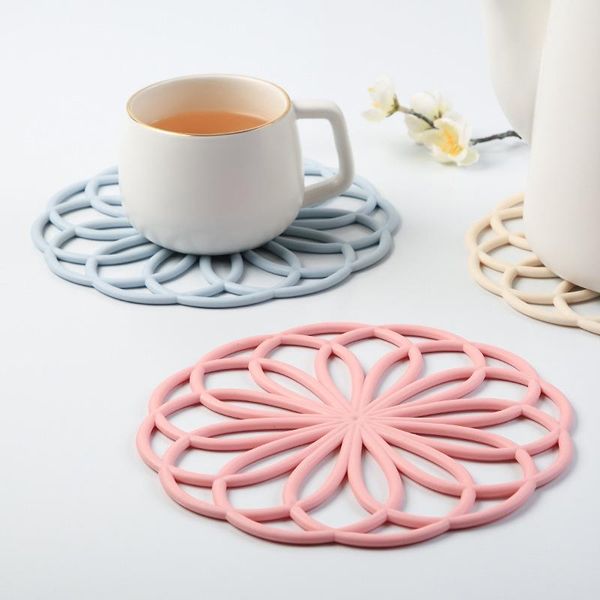 

hollow silicone insulation pad, kitchen table decoration, suitable for coasters, bowl pads, pot pads diy home anti-slip ideas mats &