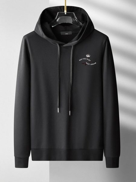 

men floral & slogan graphic drawstring hoodie a7sp#, Black