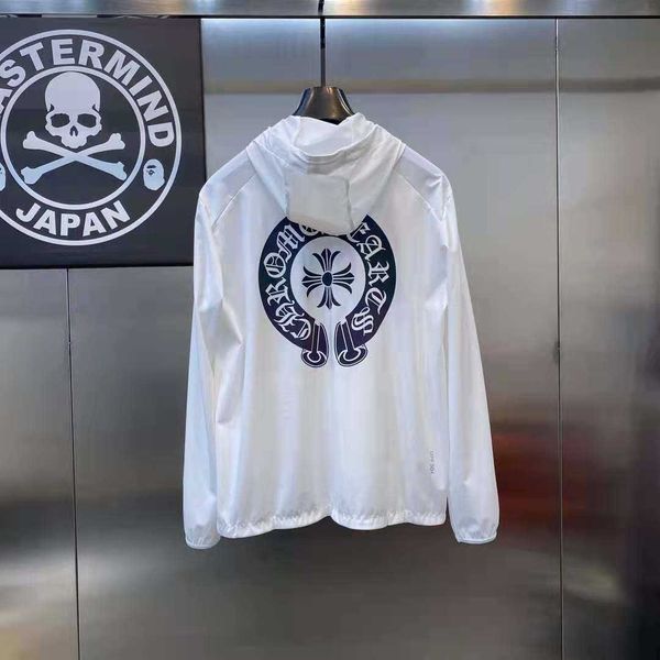 

21 summer fashion brand new hooded sunscreen windbreaker crosin sanskrit print for men and women, Black;brown