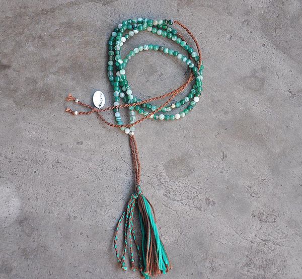 

arrival chrysoprase stone necklace tassel for woman chains, Silver