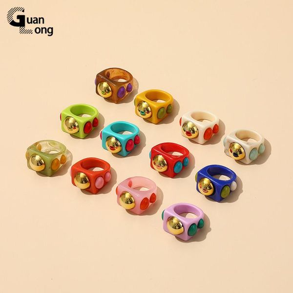 

cluster rings guanlong multicolor minimalist punk finger for teen girls vintage accessories korea elegant ladies party women, Golden;silver