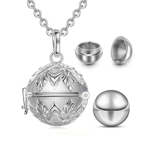 Collana a sospensione Urn Urn Cremation Round in acciaio inox, Argento Aprabili Ashes Jar Souvenir Memorial / Deceduto Parenti, Animali domestici