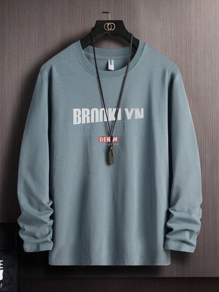 

men letter graphic long sleeve tee k285#, White;black