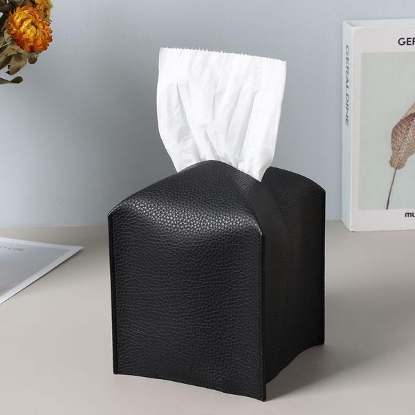 

tissue boxes & napkins pu leather box napkin dispenser for car kitchen towel office bag toilet paper