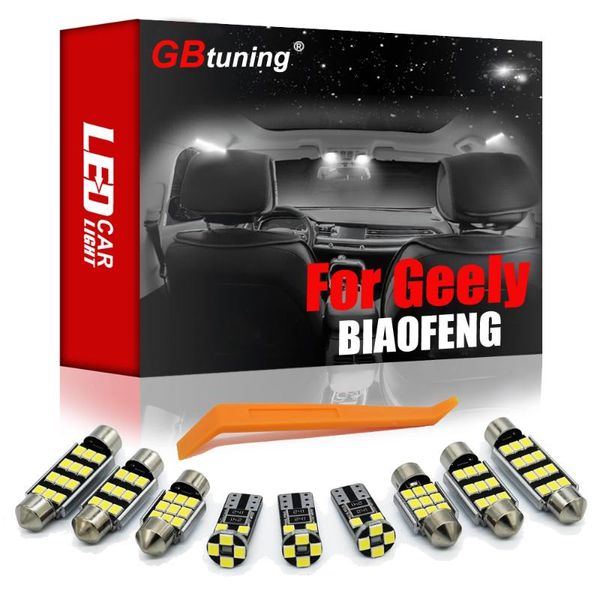 

emergency lights gbtuning canbus led interior light kit 10pcs for geely biaofeng 2003+ vehicle dome reading ceiling map indoor bulb accessor