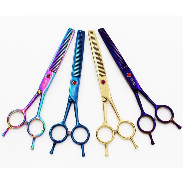 

hair scissors purple dragon 7.0 inch professional pet grooming 35 teeth right & left handed thinning tesouras tools