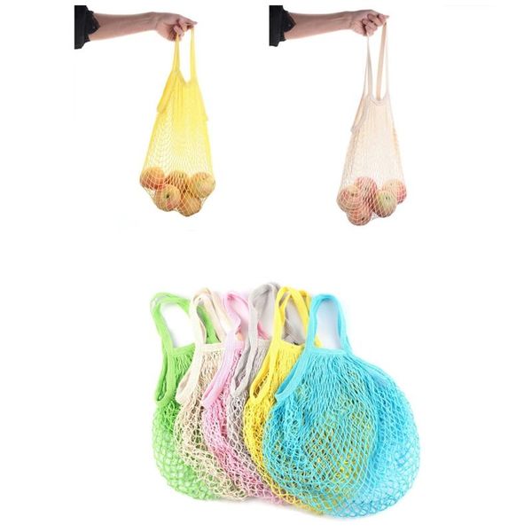 

storage bags t21d portable cotton shopping mesh bag ecology reusable short handle grocery