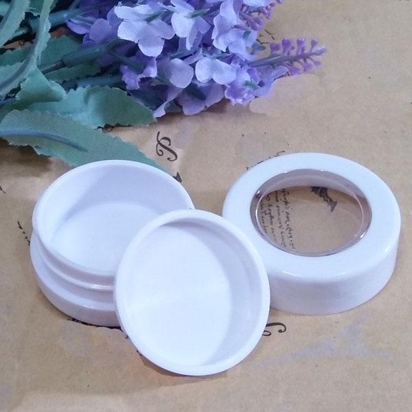 

storage bottles & jars eye shadow compact dia.30mm cosmetic refillable container clear screw cap white plastic lipstick