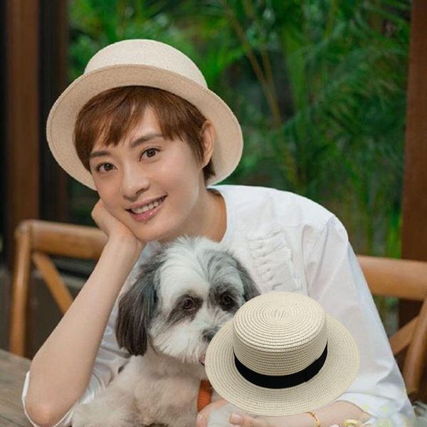 

wide brim hats women's bucket hat ribbon bow flat short summer straw breathable ladies beach sun for women protection caps, Blue;gray