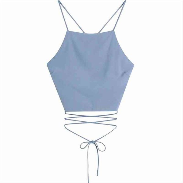 

camiseta sin mangas con womens tank tirantes finos para mujer, corto cruzado y espalda descubierta verano, White