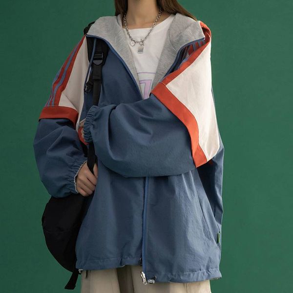 Женские куртки носят обе стороны весной и осенью 2022 новая корейская свободная куртка женская тонкая смазка японского BF Windwear