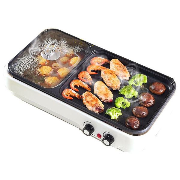 

multi cookers grill fry bbq pot noodle smoke-non-stick electric baking pan indoor barbecue skillets