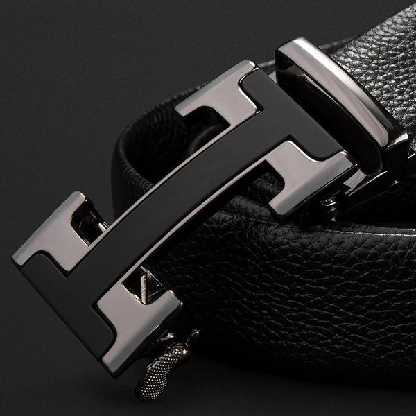 

belts men's luxury automatic buckle genune leather strap black for mens belt designers brand high quality, Black;brown