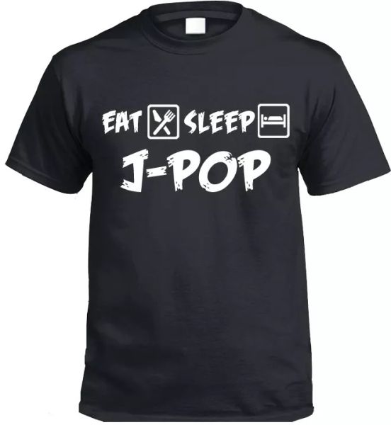 

eat sleep j-pop camiseta regalo, White;black