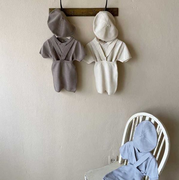 

jumpsuits 2021 boys girls knitted overalls summer cotton fashion babys pants, Blue