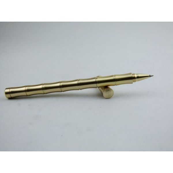 

gel pens 1pcs handmade brass pen, solid portable pocket detachable copper signature marker tactical pen self defense