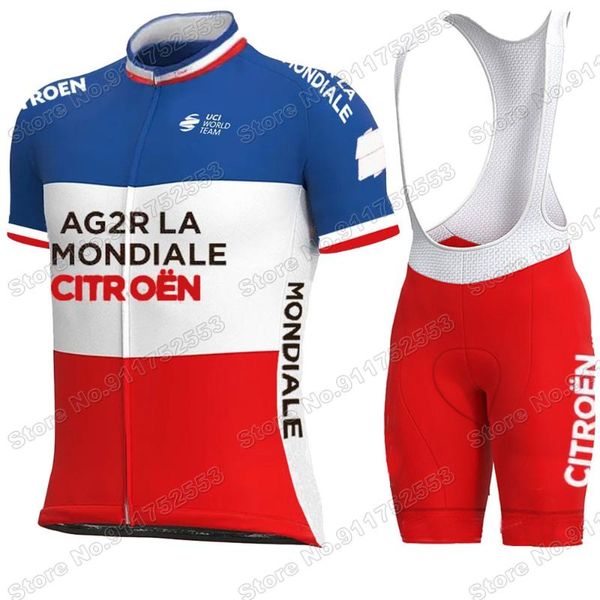 

france ag2r 2021 cycling jersey set summer bicycle clothing road bike shirts suit bib shorts mtb wear racing sets, Black;blue