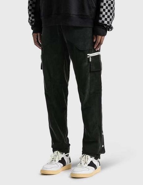 

multiple pockets 21ss pants loose fit 100% cotton eu size drawstring pant high street men women retro men's, Black