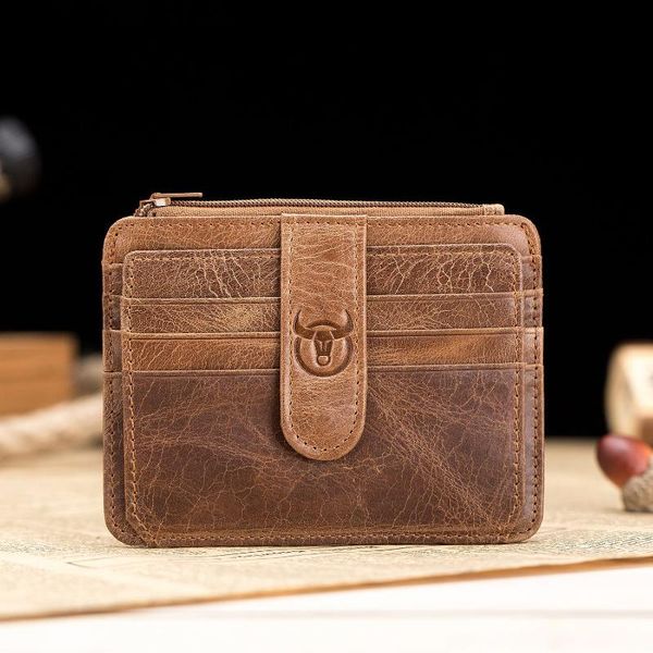 

wallets dcos bullcaptain men wallet business card holder leather pickup package bus slim multi-card-bit 01, Red;black