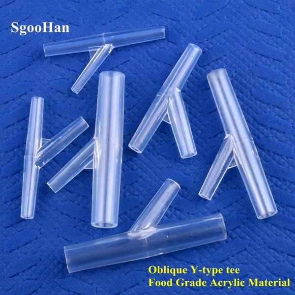 

watering equipments 5~200pcs 3.9~7.9mm oblique y-type tee connectors grade pmma acrylic aquarium tank equal dia reducer flat hose joint