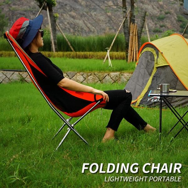 

camp furniture ultra-light aluminum alloy folding moon chair wear-resistant breathable portable outdoor camping fishing beach backrest