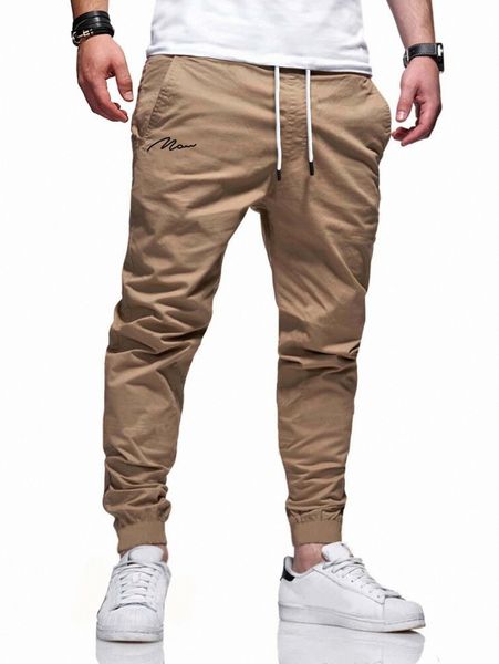

men letter graphic drawstring pants b2kk#, Black