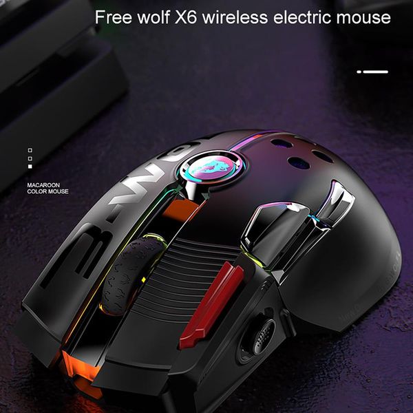 

mice 2021 x6 wireless rechargeable mouse wired dual-mode gaming mechanical typing