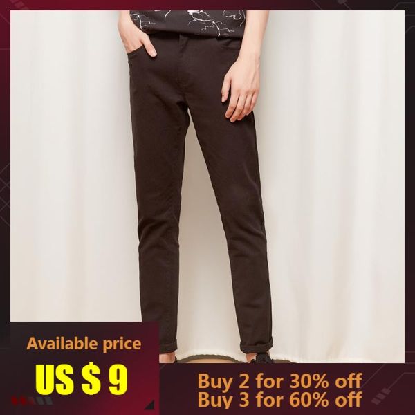 

men's pants metersbonwe black men long slim casual trouser 2021 autumn winter chic korean youth