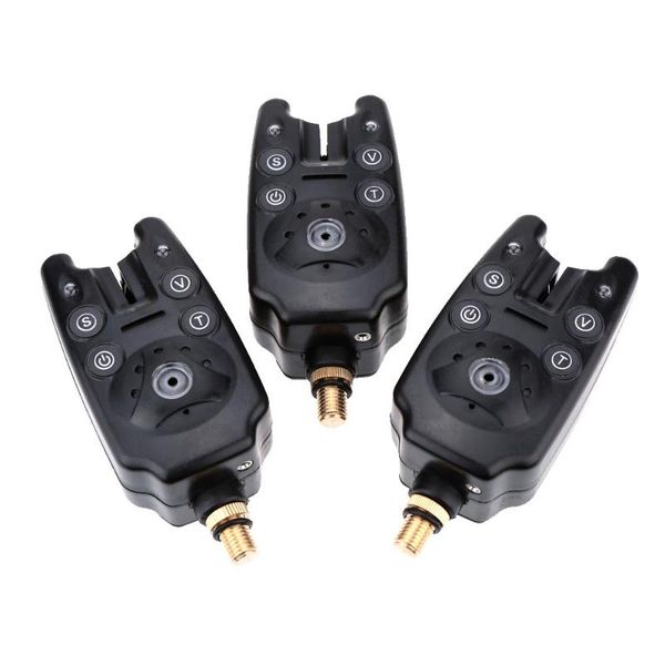 

3pcs/set wireless fishing alarm alerts bite pesca tackle blue led for carp rod tone volume sound swinger accessories