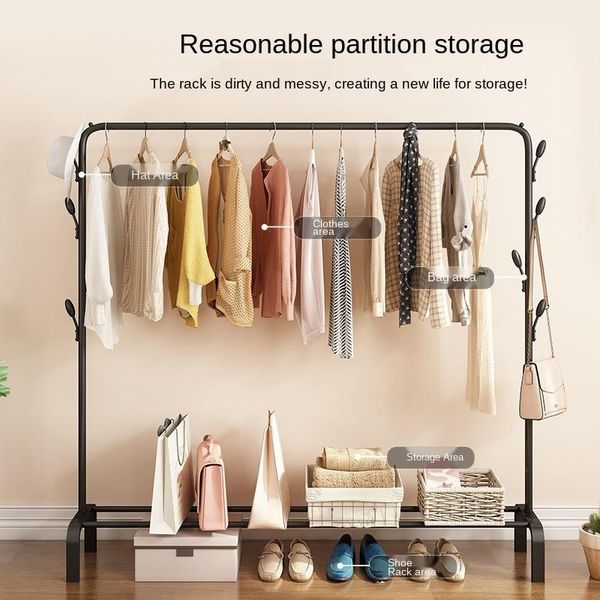 

hangers & racks home bedroom storage wardrobe clothing balcony floored drying rack clothes coat hanger indoor metal
