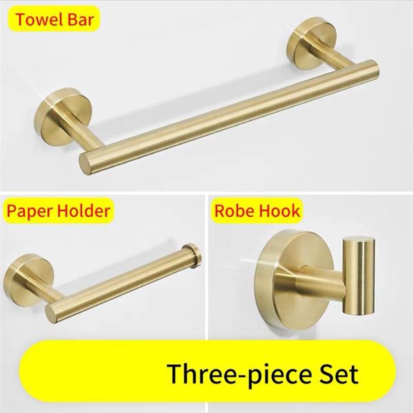 

bath accessory set bathroom accessories sets brushed gold stainless steel toilet paper holder hardware towel bar single hook tissue rack