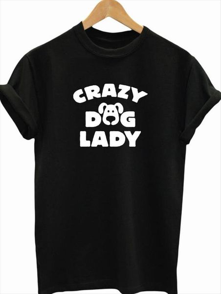 

crazy dog print tshirts cotton womens casual funny tee hipster yong wear drop ship tumblr z 543, White