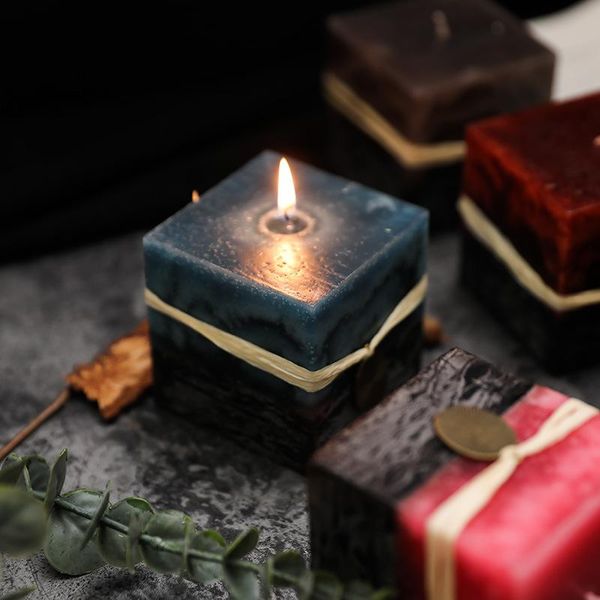 

candles nordic light luxury retro square candle romantic proposal scente decoration for home wedding decor