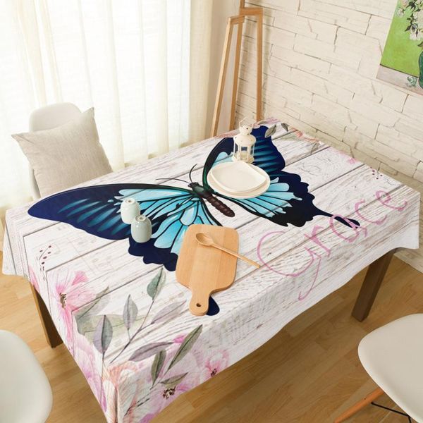 

table cloth butterfly flower wood grain tablecloth linen cotton spandex elastic dining chair slipcover kitchen cover