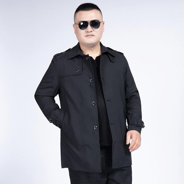 

season leisure medium length money loose plus fat men windbreaker male thin coat big size men's wear1, Black;brown