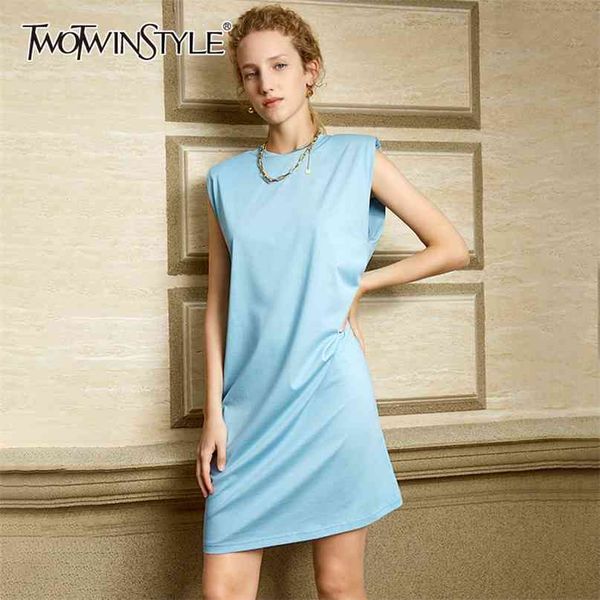 

casual blue dress for women o neck sleeveless high waist sashes slim mini dresses female summer fashion clothes 210520, Black;gray