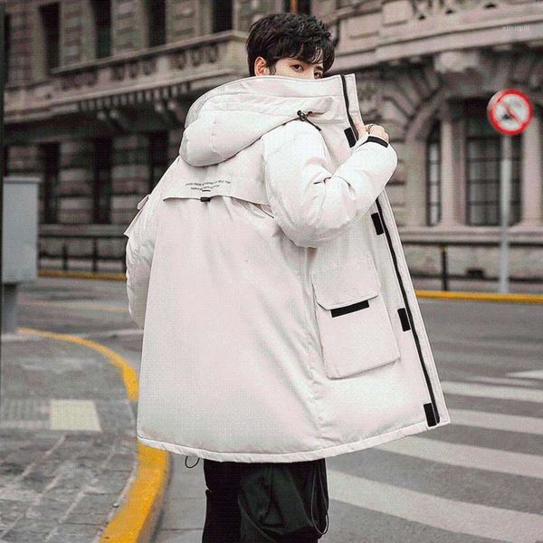 

men's & parkas fashion autumn winter outwear jacket men windproof waterproof duck down parka male long thick warm coat1 hy2y, Black