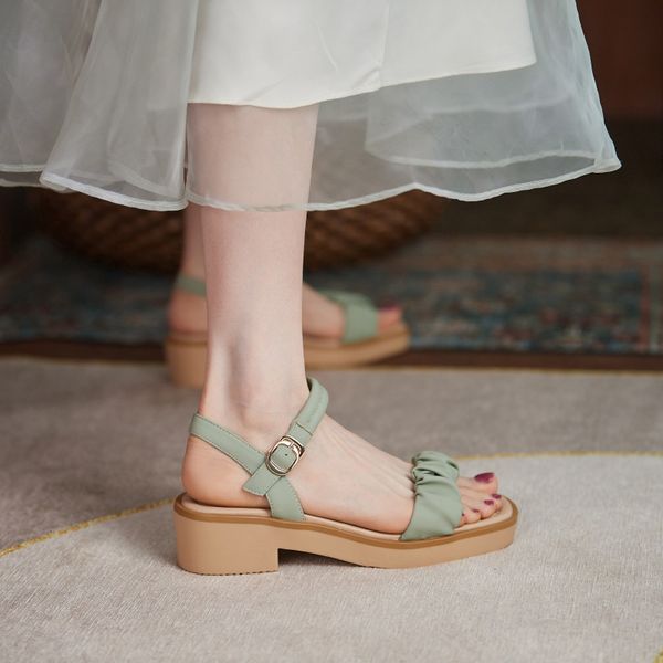

slippers platform shoes open-heel women's summer sandals l2ks, Black
