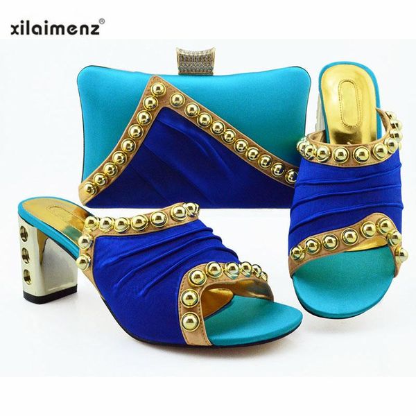 

dress shoes 2021 est style purple african and bag set high heels italian slipper with matching selling for ladies party, Black