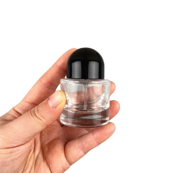 

storage bottles & jars 30ml empty cosmetic packaging refillable vials round black white lid transparen glass perfume spray bottle 10pieces/l