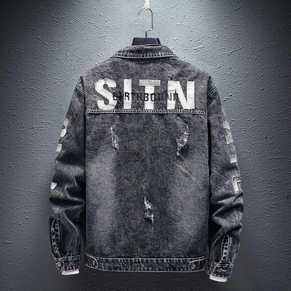 

men's jackets brand denim jacket 2021 spring autumn casual streetwear hip hop clothes for teenagers male korean handsome coat, Black;brown