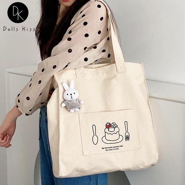 

evening bags ladies canvas shoulder bag female kawaii soft shopping casual travel for women girls cute grocery totes