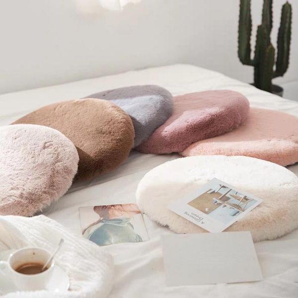 

cushion/decorative pillow cushion round plush thicken removable warm winter tatami chair fashion solid color super soft comfortable