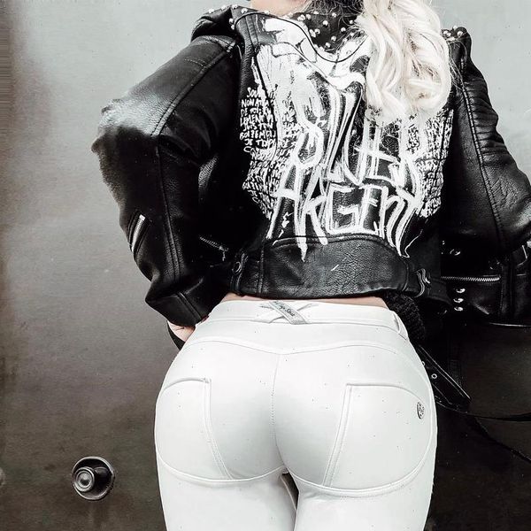 

faux leather white fleece lined womens leggings leggins winter warm push up legging casual solid color, Black