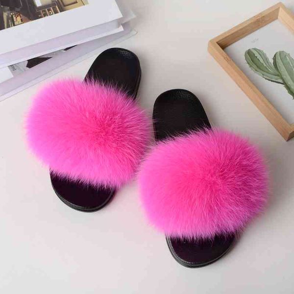 

factory wholesale women fashion style fur slides peach brand fur slippers, Black