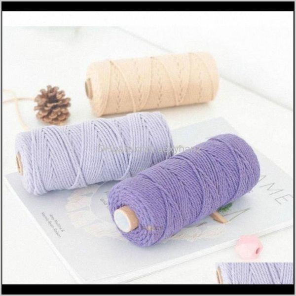 

yarn clothing fabric apparel drop delivery 2021 m rame tapestry braided ropehandmade single-strand color diy jewelry twine cotton rope ghsr#, Black;white
