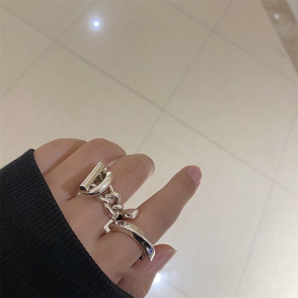 

european and american style simple 925 sterling silver ring twisted shape fashion street all-match jewelry accessories