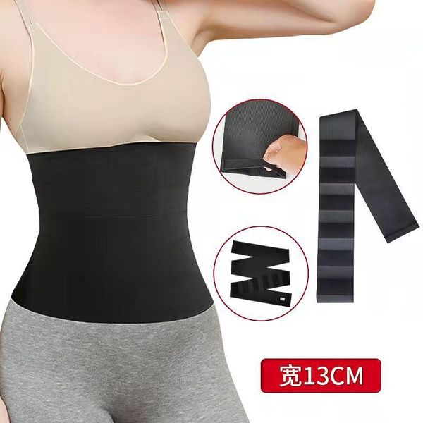 

waist support mukatu length 1-6m width 13cm reinforcement body trainer women sweat slimming wraps weight loss sauna belt, Black;gray