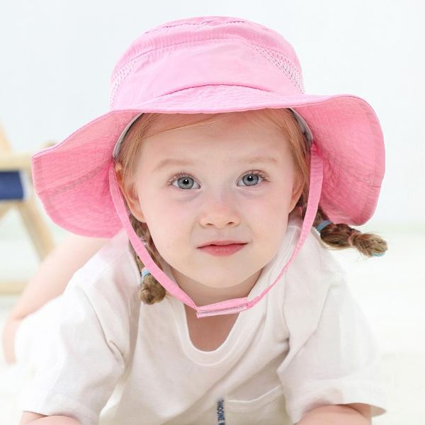 

caps & hats 1-4t children's sunscreen sun hat breathable fisherman adjustable outdoor baby, Yellow